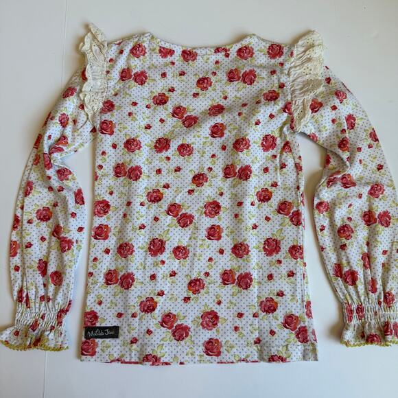 Matilda Jane Georgia It's A Wonderful Parade Floral Ruffle Top 6 - Picture 9 of 9